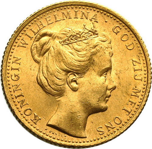 オランダ 1898年 10グルデン 金貨 ウィルヘルミナ女王【アンティーク